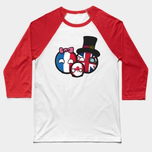 Polandball Countryball England France Canada Christmas gift Baseball T-Shirt